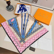 Uubags Louis Vuitton monogram confidential square silk scarf in pink 90x90cm - 3