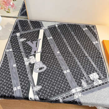 Uubags Louis Vuitton M76459 Let's Go 90 Square Silk Scarf In Black 90x90cm