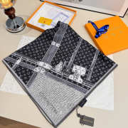 Uubags Louis Vuitton M76459 Let's Go 90 Square Silk Scarf In Black 90x90cm - 6
