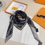 Uubags Louis Vuitton M76459 Let's Go 90 Square Silk Scarf In Black 90x90cm - 5