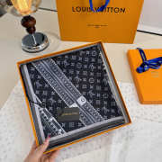 Uubags Louis Vuitton M76459 Let's Go 90 Square Silk Scarf In Black 90x90cm - 4