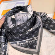 Uubags Louis Vuitton M76459 Let's Go 90 Square Silk Scarf In Black 90x90cm - 2