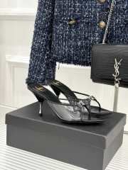 Uubags YSL black Jerry mules in TPU and rhinestones 8cm - 3