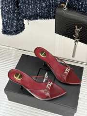 Uubags YSL red Jerry mules in TPU and rhinestones 8cm - 1