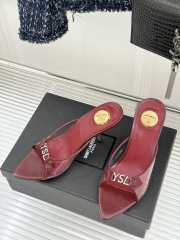 Uubags YSL red Jerry mules in TPU and rhinestones 8cm - 5
