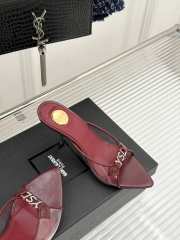 Uubags YSL red Jerry mules in TPU and rhinestones 8cm - 3