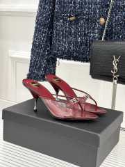 Uubags YSL red Jerry mules in TPU and rhinestones 8cm - 2