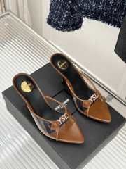Uubags YSL brown Jerry mules in TPU and rhinestones 8cm - 1