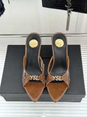 Uubags YSL brown Jerry mules in TPU and rhinestones 8cm - 6