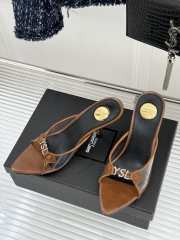 Uubags YSL brown Jerry mules in TPU and rhinestones 8cm - 5