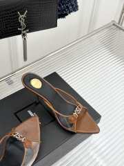 Uubags YSL brown Jerry mules in TPU and rhinestones 8cm - 3