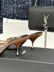 Uubags YSL brown Jerry mules in TPU and rhinestones 8cm - 2