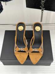 Uubags YSL tan Jerry mules in suede and rhinestones 8cm - 4