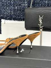 Uubags YSL tan Jerry mules in suede and rhinestones 8cm - 6