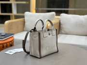 Uubags Chloé small carry tote bag in kohl brown canvas 27x23x12cm - 4