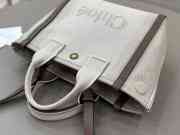 Uubags Chloé small carry tote bag in kohl brown canvas 27x23x12cm - 3