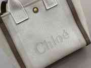 Uubags Chloé small carry tote bag in kohl brown canvas 27x23x12cm - 2