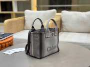 Uubags Chloé small carry tote bag in grey canvas 27x23x12cm - 5