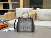 Uubags Chloé small carry tote bag in grey canvas 27x23x12cm - 4