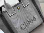 Uubags Chloé small carry tote bag in grey canvas 27x23x12cm - 2