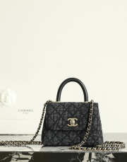 New Arrivals 2026 Chanel clutch with strap washed black denim, calfskin & gold-tone metal 11.5x14.5x5.5cm - 1