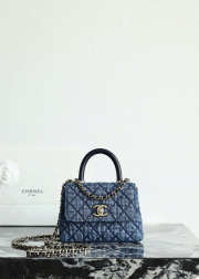 New Arrivals 2026 Chanel clutch with strap washed blue denim, calfskin & gold-tone metal 11.5x14.5x5.5cm - 1