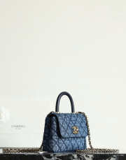 New Arrivals 2026 Chanel clutch with strap washed blue denim, calfskin & gold-tone metal 11.5x14.5x5.5cm - 5