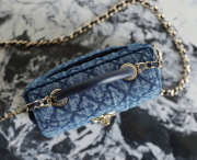 New Arrivals 2026 Chanel clutch with strap washed blue denim, calfskin & gold-tone metal 11.5x14.5x5.5cm - 3