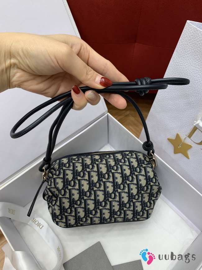 Uubags Dior Bow Pouch Blue Dior Oblique Jacquard 20x11x8cm - 1