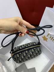 Uubags Dior Bow Pouch Blue Dior Oblique Jacquard 20x11x8cm - 4