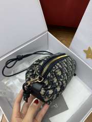 Uubags Dior Bow Pouch Blue Dior Oblique Jacquard 20x11x8cm - 3