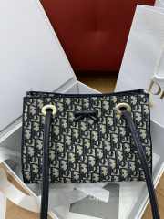 Uubags Small Dior Promenade Shopping Bag Blue Dior Oblique Jacquard 27x19x13.5cm - 6