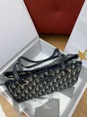 Uubags Small Dior Promenade Shopping Bag Blue Dior Oblique Jacquard 27x19x13.5cm - 4