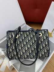Uubags Small Dior Promenade Shopping Bag Blue Dior Oblique Jacquard 27x19x13.5cm - 3