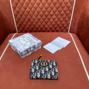 Uubags 30 Montaigne Dahlia Wallet Blue Dior Oblique Jacquard 12x9x2cm - 1