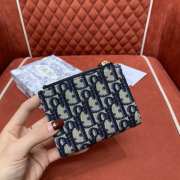 Uubags 30 Montaigne Dahlia Wallet Blue Dior Oblique Jacquard 12x9x2cm - 2