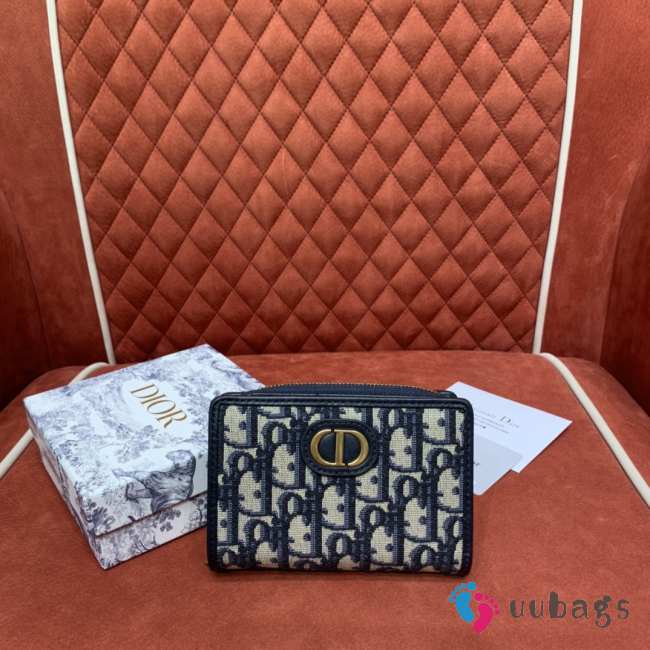 Uubags Dior Small 30 Montaigne Voyageur Coin Purse in Blue Dior Oblique Jacquard 10x13.3cm - 1
