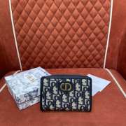 Uubags Dior Small 30 Montaigne Voyageur Coin Purse in Blue Dior Oblique Jacquard 10x13.3cm - 1