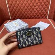 Uubags Dior Small 30 Montaigne Voyageur Coin Purse in Blue Dior Oblique Jacquard 10x13.3cm - 2