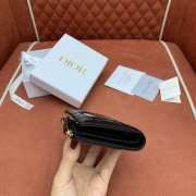 Uubags Dior Caro Dahlia Wallet With Crystals Black Macrocannage Lambskin 12x9x2cm - 4
