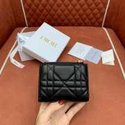 Uubags Dior Caro Dahlia Wallet With Crystals Black Macrocannage Lambskin 12x9x2cm - 3