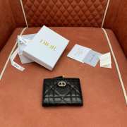 Uubags Dior Caro Dahlia Wallet With Crystals Black Macrocannage Lambskin 12x9x2cm - 2