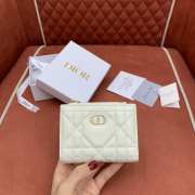 Uubags Dior Caro Dahlia Wallet With Crystals Light Beige Macrocannage Lambskin 12x9x2cm - 1