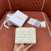 Uubags Dior Caro Dahlia Wallet With Crystals Light Beige Macrocannage Lambskin 12x9x2cm - 5