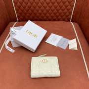 Uubags Dior Caro Dahlia Wallet With Crystals Light Beige Macrocannage Lambskin 12x9x2cm - 3