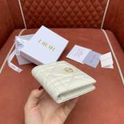 Uubags Dior Caro Dahlia Wallet With Crystals Light Beige Macrocannage Lambskin 12x9x2cm - 2