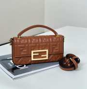 Uubags Fendi Baguette Phone Pouch Brown Nappa Leather 18.5x2.5x10cm - 1