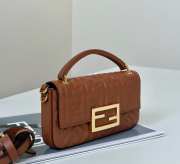 Uubags Fendi Baguette Phone Pouch Brown Nappa Leather 18.5x2.5x10cm - 2