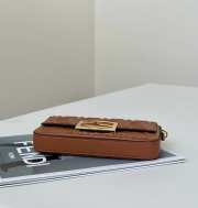 Uubags Fendi Baguette Phone Pouch Brown Nappa Leather 18.5x2.5x10cm - 6