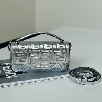 Uubags Fendi Baguette Phone Pouch In Silver Metallic 18.5x2.5x10cm